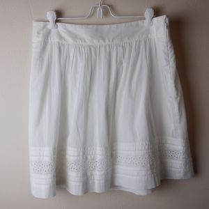 Loft white cotton lined skirt, size 8